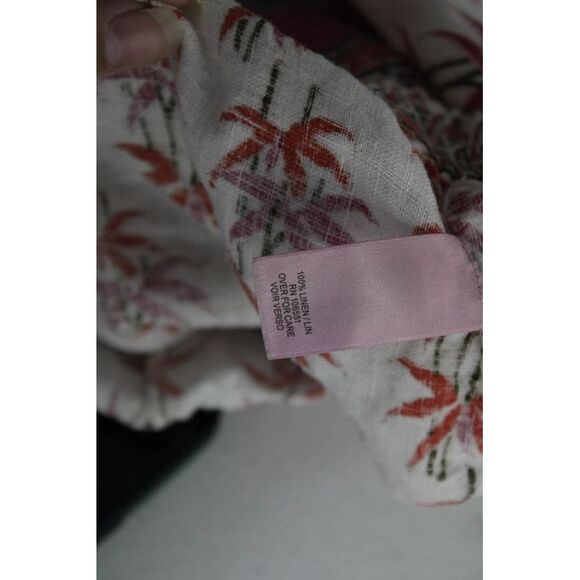 Calypso Saint Barth Womens Linen Abstract Elastic Wait Shorts White Size L - Picture 5 of 6